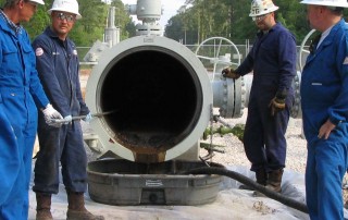 Receiving pipeline pig at job site